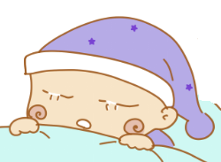 目覚ましの音に気づきながら眠っている ずりのイラスト
